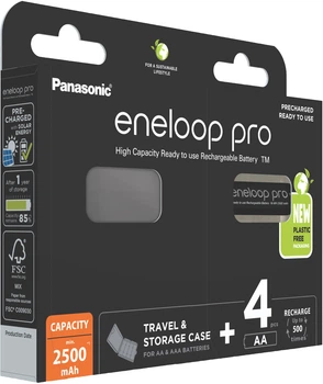 Акумулятор Panasonic Eneloop Pro AA 2500 mAh 4BP+Case (BK-3HCDEC4BE)