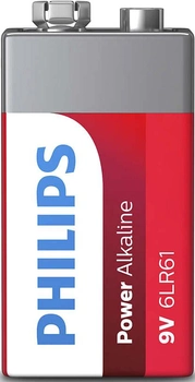 Батарейка Philips Power Alkaline 6LR61 BLI 1 (6LR61P1B/10)