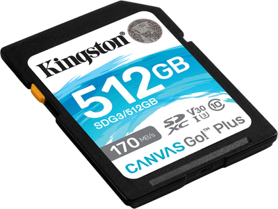 Kingston SDXC 512GB Canvas Go! Plus Class 10 UHS-I U3 V30 (SDG3/512GB)