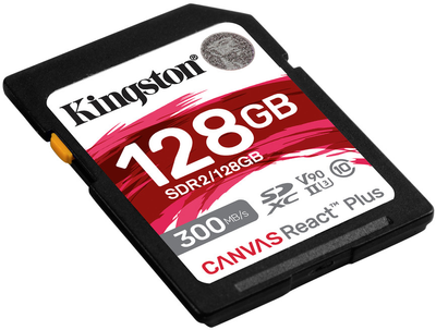Kingston SDXC 128GB Canvas React Plus Class 10 UHS-II U3 V90 (SDR2/128GB)