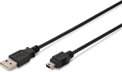 Kabel Digitus USB 2.0 (AM/miniB 5pin) 1 m Czarny (AK-300108-010-S)