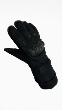 Тактические зимние перчатки на меху черные M