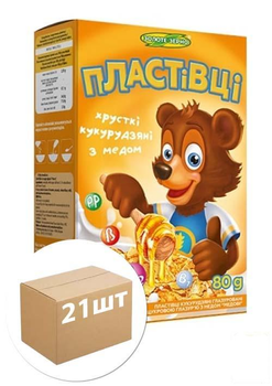 Хлопья кукурузные Медовые 80 г упаковка 21 шт (87255)
