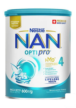 Nestle NAN 4 OPTIPRO® Детское молочко для детей с 18 месяцев, 800 г (88088)