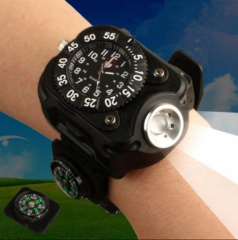 Мужские тактические часы Besta FlashLight с компасом Черный