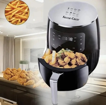 Аерофрітюрниця без масла Silver Crest S-18 6л 2400Вт цифрова безмасляна фритюрниця, Black