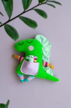 Мягкая игрушка-сплюшка Дракончик WooolyWool ручной работы