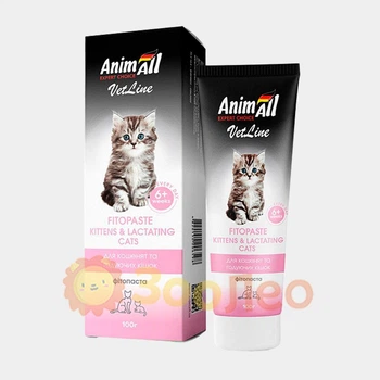 Фитопаста AnimAll VetLine Kittens & Lactating Fitopaste для котят и кормящих кошек, 100 г