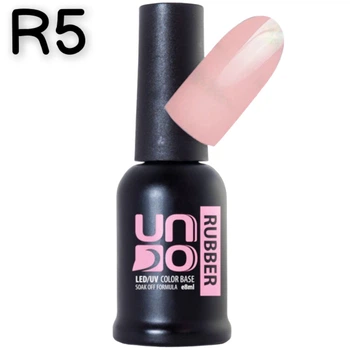 Каучуковая цветная база для гель-лака UNO Color Rubber Base №R5 тёплый бежевый 8 мл
