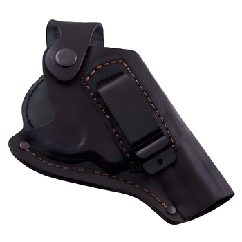 Кобура поясная Револьвер 3 формованная с клипсой (кожа, чёрная)