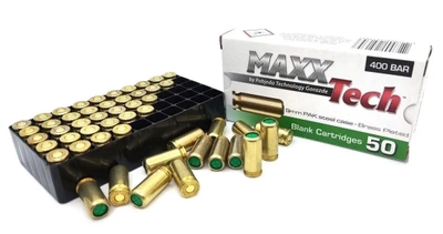 Патроны холостые MaxxTech 9мм пистолетный Brass plated (50шт)