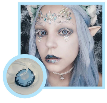 Лінзи кольорові GMP Fresh lady Lunar eclipse Хеллоуїн Halloween Косплей аніме Сині (He-1)