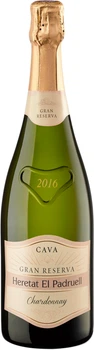 Вино ігристе Heretat el Padruell Cava Гран Резерва Шардоне біле брют 0.75 л 12% (8411277207412)
