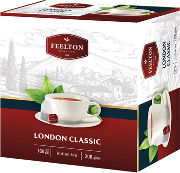 Чай чорний Feelton London Classic 100 пакетиків (8908012648017)