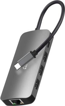 Док-станція Media-Tech Hub Pro 8-in-1 USB3.1 Type-C - HDMI/USB 3.0x3/RJ45/SD(Micro)/PD 100W (MT5044)