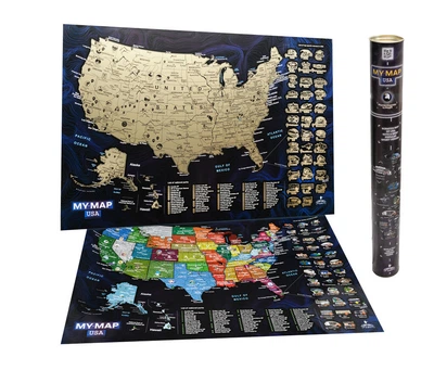Скретч карта Соединенных Штатов Америки My Map USA edition в тубусе