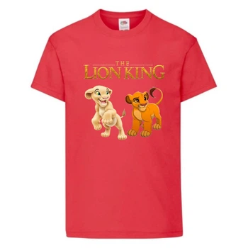 Футболка детская Король Лев (Lion King) красная (LK-simba&nala-red) 128 см