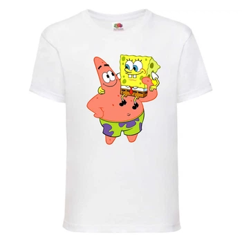 Футболка детская Спанч Боб 5 (Sponge Bob) белая 140 см