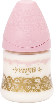 Пляшка Suavinex Couture кругла соска повільний потік Рожева 150 мл (304133)
