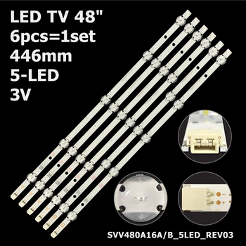 LED підсвітка TV 48" inch 5-led 3V 446mm SVV480A16A_5LED_REV03_150803 SVV480A16B VES480UNDS-2D-N11 6pcs=1set