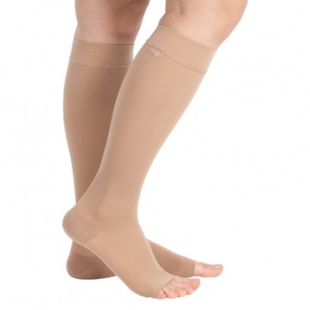 Компрессионные антиварикозные гольфы до колена Orthopoint ERSA-509-1 с открытым носком Бежевые XL