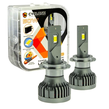 Світлодіодна LED лампа CYCLONE H7 5500K 10000LM TYPE 34 2 шт комплект