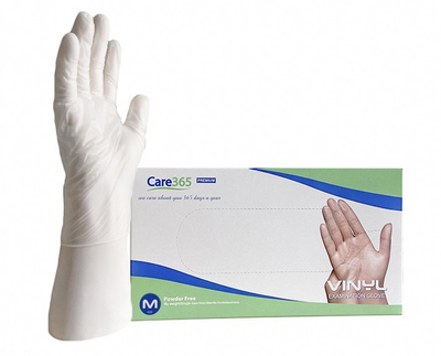 Рукавички вінилові Care 365 (100 шт), розмір M, білі