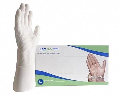 Перчатки виниловые Care 365 (100 шт), размер L, белые