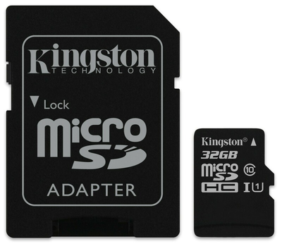 Kingston microSDHC 32GB Canvas Select Class 10 UHS-I U1 + SD-адаптер (SDCS/32GB)