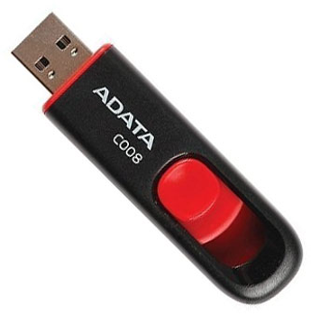 ADATA C008 32 GB USB 2.0 Czarny / Czerwony (AC008-32G-RKD)