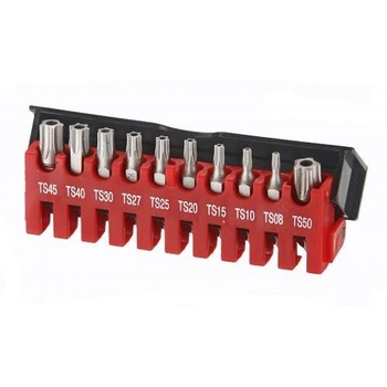 Набор бит FORCE 21013 Torx 5-ти лучевых с отверстием 1/4 10 пр.