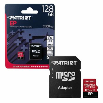 Карта памяти PATRIOT microSDHC EP Series 128GB CLASS 10 ADAPTER SD С адаптером (PEF128GEP31MCX)