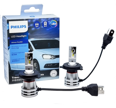 Автомобильные светодиодные лампы с цоколем H4 PHILIPS 12 LED 12-24V 24W 11342U3101X2 (01024)