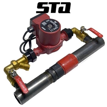 Байпас стальной STA для отопления клапан короткий 40 (1 1/2") 380 мм + Насос