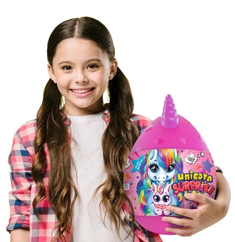 Яйцо Danko Toys Единорога с сюрпризами высота 30 см розовый (USB-01-01U)