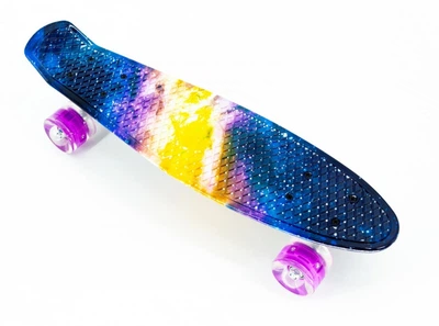 Скейт Penny Board детский подсветка колес мультицвет закат