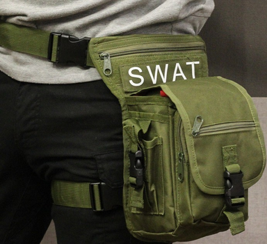 Тактична поясна сумка Swat Tactical з кріпленням на стегнах Olive (300-olive)