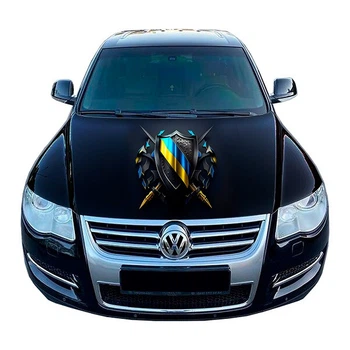 Наклейка на капот ARB 3D TUNING STUDIO Щит Меч Флаг Украины 1500х1200х0.080мм