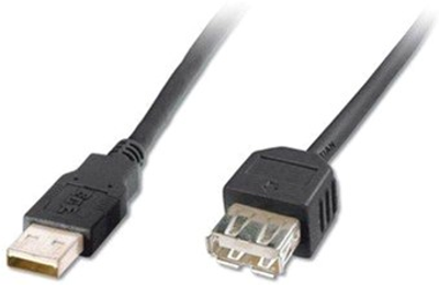 Kabel Digitus Assmann USB 2.0 (AM/AF) 5 m Czarny (AK-300202-050-S)