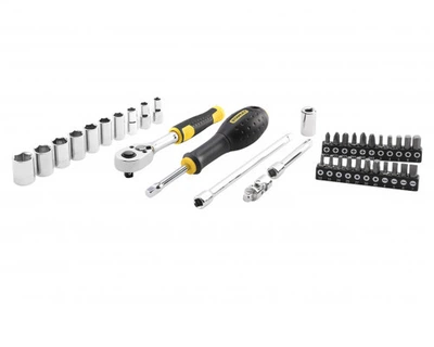 Набор головок торцевых и насадок отверточных STANLEY 1/4" с инстументах в футляре 38шт (STMT82828-1)