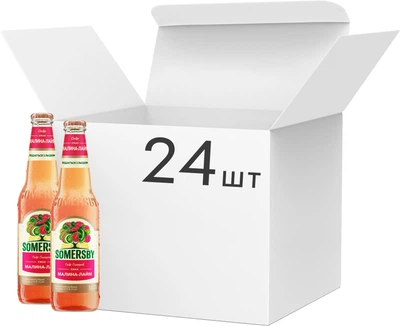 Упаковка сидра Somersby Вкус Малина-Лайм 4.7% 0.33 л x 24 шт (4820250942709)