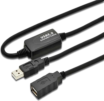 Kabel Digitus USB 2.0 (AM/AF) 10 m Czarny (DA-73100-1)