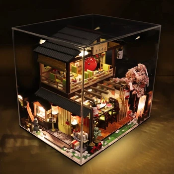 Румбокс 3D інтер'єрний конструктор DIY house Hongda craft «Суші бар» + Захисний купол (M2011z)