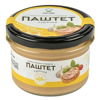 Паштет курячий Шеф-повар з часноком та яйцем 200г