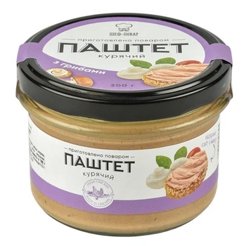 Паштет курячий Шеф-повар з грибами 200г