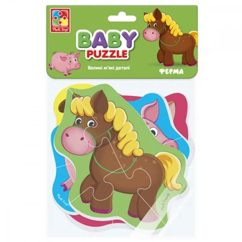 Бебі пазли Vladi Toys "Малюки. Ферма" 4шт. (Укр) (VT1106-87)