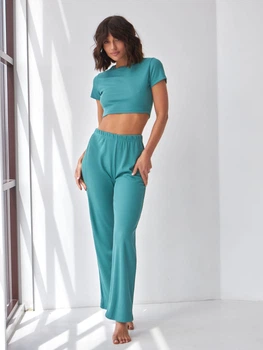 Пижама (топ + штаны) женская BARWA garments 0326/280 L Бирюзовая (2113262803840)