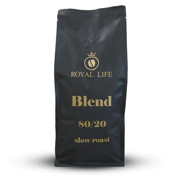 Зернова кава Royal-Life Купаж Slow Roast 80% арабіка 20% робуста 1 кг