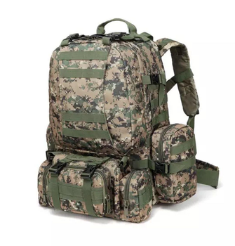 Тактический рюкзак на 55 л с подсумками 55х40х25 см B08 Зелёный джунгли (63903711)