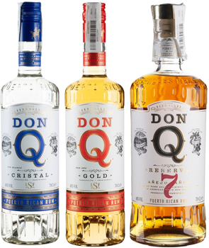 Набір ром Don Q Cristal 0.7 л 40% + Don Q Gold 0.7 л 40% + Don Q Reserva 7 yo 0.7 л 40% (1021000138318)